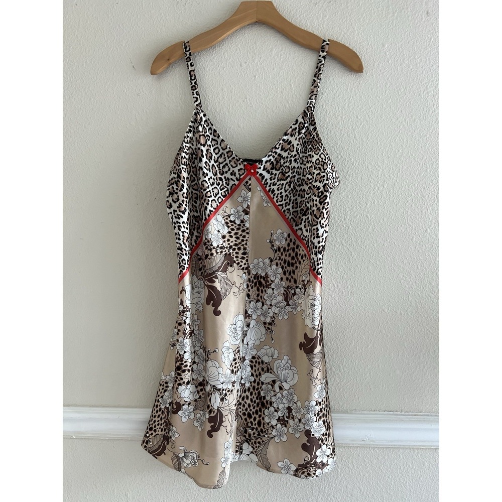 Jones New York Y2K Animal Print Babydoll Dress L(M) Fairy Festival Coquette Boho